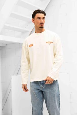 Equalité Stay Equal Longsleeve Heren Gebroken Wit/Oranje - Maat XS - Kleur: Gebroken WitOranje | Soccerfanshop