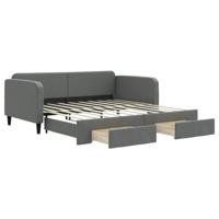 Slaapbank onderschuifbed en lades 90x190 cm stof donkergrijs - thumbnail