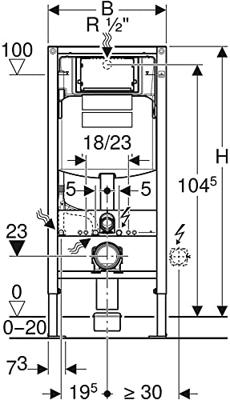 Geberit Inbouwreservoir Duofix Sigma UP320 112 cm Hoog - Duofix Up320 - thumbnail
