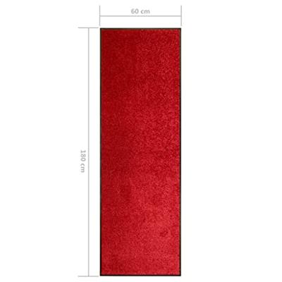 Deurmat wasbaar 60x180 cm rood
