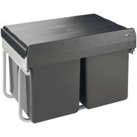 Eyckhaus 2-voudige afvalverzamelaar vierkant 2 x 15 l | grijs/zilver - 4367 4367 - thumbnail