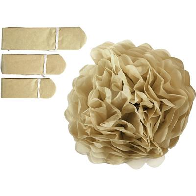 Creativ Company Pompon van papier, d 20+24+30 cm, 16 gr, goud, 3 stuk/ 1 doos