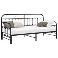 Bedframe voor een daybed met hoofdeinde Zwart 90 x 190 cm Staal - thumbnail