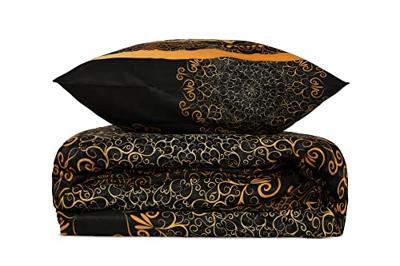 Beddengoedset - 1 dekbedovertrek 220 x 240 cm + 2 kussenslopen 60 x 60 cm - 100% versterkt katoen - Zwart