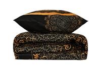 Beddengoedset - 1 dekbedovertrek 220 x 240 cm + 2 kussenslopen 60 x 60 cm - 100% versterkt katoen - Zwart - thumbnail