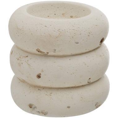 Theelichthouder Nordic - off-white - 6,5xØ7 cm - Leen Bakker