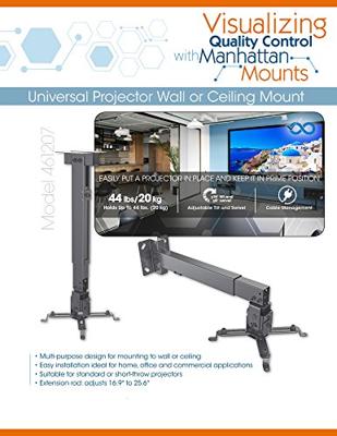 Manhattan Zubehör TFT/LCD-TV Beamer-wandbeugel Kantelbaar en zwenkbaar Afstand vloer-plafond (max.): 43 cm Afstand tot de muur (max.): 56 cm Zwart Manhattan Zubehör TFT/LCD-TV Beamer-wandbeugel Kantelbaar en zwenkbaar Afstand vloer-plafond (max.): 43 cm Afstand tot de muur (max.): 56 cm Zwart