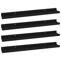 VidaXL Wandschappen 4 st 60x9x3 cm zwart - thumbnail