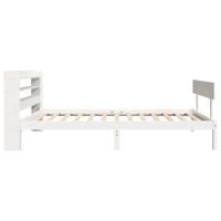Bedframe zonder matras massief grenenhout wit 140x200 cm - thumbnail