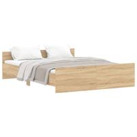 Bedframe met hoofd- en voeteneinde sonoma eikenkleur 160x200 cm - thumbnail