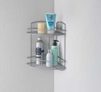 Metaltex onda badkamer-hoekrek 2 etages 22x22x35 cm zilver - thumbnail