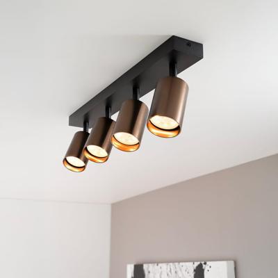Taurus bronzo IV by LUSENZ - 4-lichts plafondspot met kantelbare geborstelde bronzen spots en matzwarte basis Taurus bronzo IV by LUSENZ - 4-lichts plafondspot met kantelbare geborstelde bronzen spots en matzwarte basis