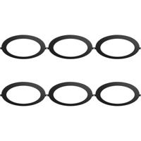 LED Downlight Inbouwspot Dimbaar 6 Stuks - Brinton Thin - 18W 1800lm 120° Bundelhoek - Helder/Koud Wit 6500K - IP40 - Rond - Zwart - Ø229mm Buitenmaat - Ø205mm Zaagmaat - thumbnail