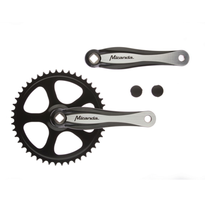 Miranda crankset beta1 plus 44 tands 3/32 blad staal crank alu zwart