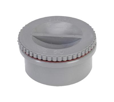 Eindstuk met schroefdeksel 50 mm PVC