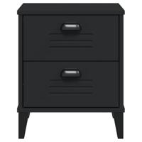 Nachtkastje VIKEN massief grenenhout zwart - thumbnail