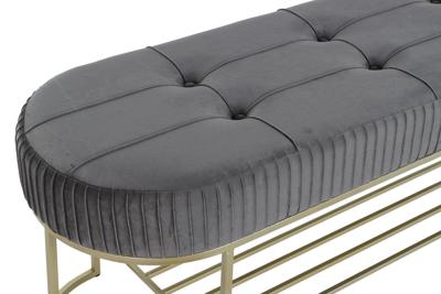 Kruk DKD Home Decor Grijs Gouden Metaal 120 x 40 x 45 cm Kruk DKD Home Decor Grijs Gouden Metaal 120 x 40 x 45 cm