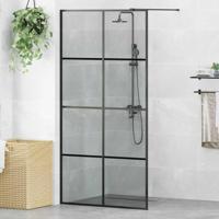 VidaXL Inloop douche wand zwart 100 x 195 cm gehard glas - thumbnail