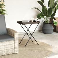 Dienbladtafel inklapbaar 65x40x75 cm poly rattan bruin - thumbnail