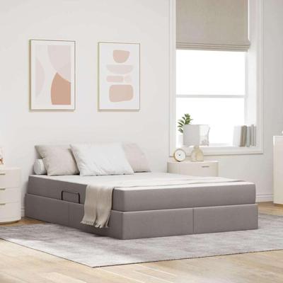 Opbergbed met matras met matras Taupe 140 x 200 cm Polyester