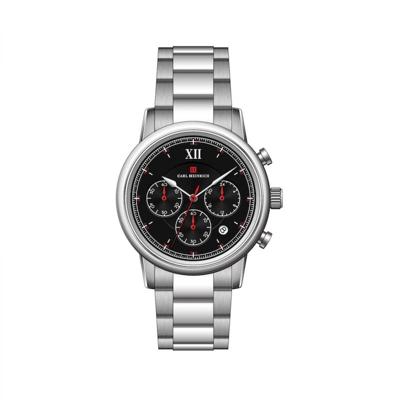 Carl Heinrich Chronograph Quartz 40 mm Staal | G0907-SBLS