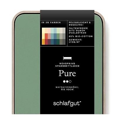 Schlafgut Schlafgut Pure Jersey Boxspring Hoeslaken M - 120x200 - 130x220 665 Green Mid - thumbnail