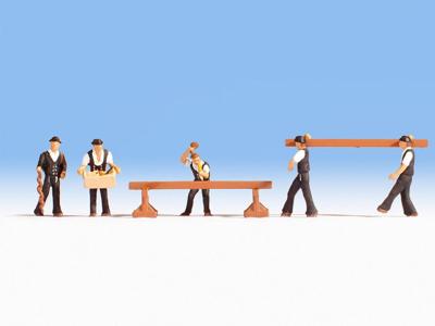 NOCH 15051 H0 Aan het werk figuren Geverfd, Staand