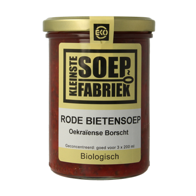 Kleinstesoepfabriek Rode bietensoep bio 400 Milliliter Kleinstesoepfabriek Rode bietensoep bio 400 Milliliter