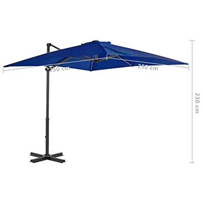 VidaXL Zweefparasol met aluminium paal 250x250 cm azuurblauw