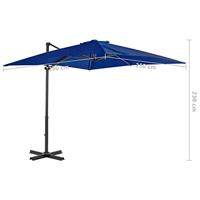 VidaXL Zweefparasol met aluminium paal 250x250 cm azuurblauw - thumbnail