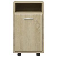 Bijzetkast met wielen 33x38x60cm spaanplaat sonoma eikenkleurig - thumbnail