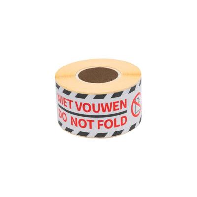 Etiket rillprint do not fold wit