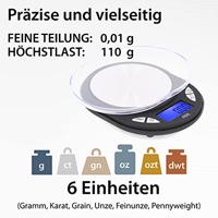 ADE TE 1700 keukenweegschaal Zwart, Zilver Aanrecht Ovaal Elektronische keukenweegschaal - thumbnail