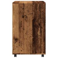 Rolkast 60x48x81 cm bewerkt hout oud houtkleurig - thumbnail