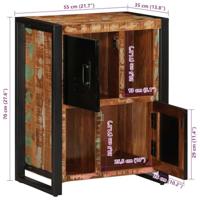 Dressoir 55x35x70 cm massief gerecycled hout meerkleurig - thumbnail