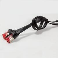 LogiLink CF2063S RJ45 Netwerkkabel, patchkabel CAT 6 U/FTP 3.00 m Zwart Vergulde steekcontacten, Afgeschermd, Plat 1 stuk(s) - thumbnail