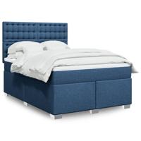 Boxspring met matras stof blauw 160x200 cm - thumbnail