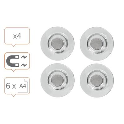 Glasbordmagneet Nobo extra sterk 32mm transparant 4 stuks