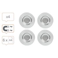 Glasbordmagneet Nobo extra sterk 32mm transparant 4 stuks - thumbnail