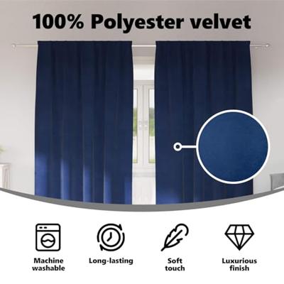 VidaXL Verduisterende gordijnen 2 pcs donkerblauw 140 x 260 cm fluweel