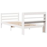 Bedframe met hoofdeinde zonder matras 90x190 cm wit - thumbnail