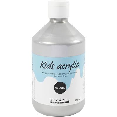 A-color Acrylverf metallic, metallic, zilver, 500 ml/ 1 fles