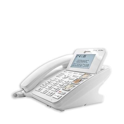 Geemarc CL595 Vaste seniorentelefoon Antwoordapparaat, Handsfree, Optisch belsignaal, Compatibel voor hoorapparatuur, Incl. noodoproep, Met basis Geemarc CL595 Vaste seniorentelefoon Antwoordapparaat, Handsfree, Optisch belsignaal, Compatibel voor hoorapparatuur, Incl. noodoproep, Met basis
