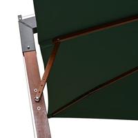 VidaXL Zweefparasol met houten paal 300x300 cm groen - thumbnail