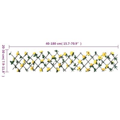 VidaXL Kunstplant klimop op latwerk 5 st uittrekbaar 180x20 cm geel
