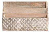 Multi-Functionele Organiser DKD Home Decor Wit Natuurlijk Mangohout 32 x 13 x 21 cm 33 x 12 x 21 cm Lakens (12 Stuks) - thumbnail