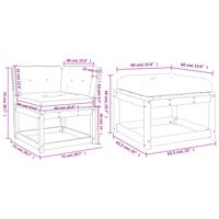3-delige Loungeset massief grenenhout wasbruin - thumbnail