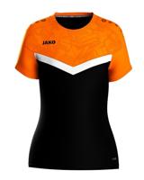 JAKO 6124D T-Shirt Iconic Dames - Zwart/Fluo Oranje - 40 - thumbnail