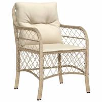 7-delige Tuinset met kussens poly rattan beige - thumbnail