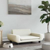 VidaXL Hondenmand 70x45x33 cm fluweel crèmekleurig - thumbnail